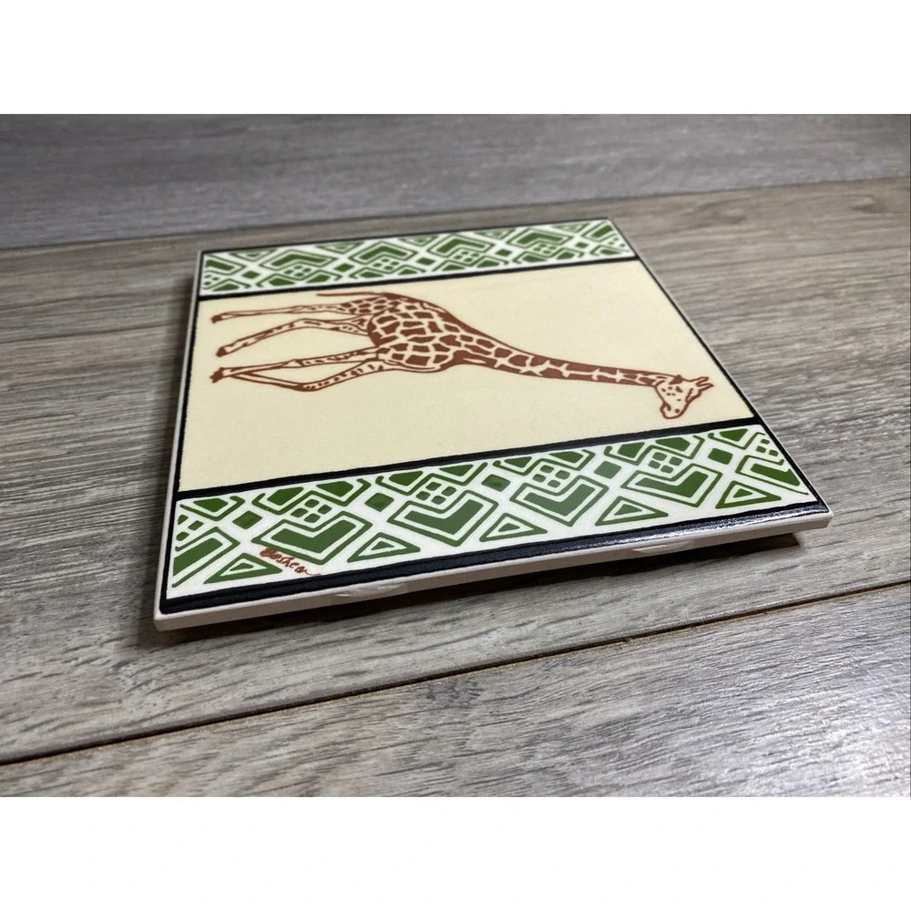 Vintage Besheer Art Tile Giraffe USA 6'x6'